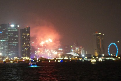 New Year in Singapore harbour